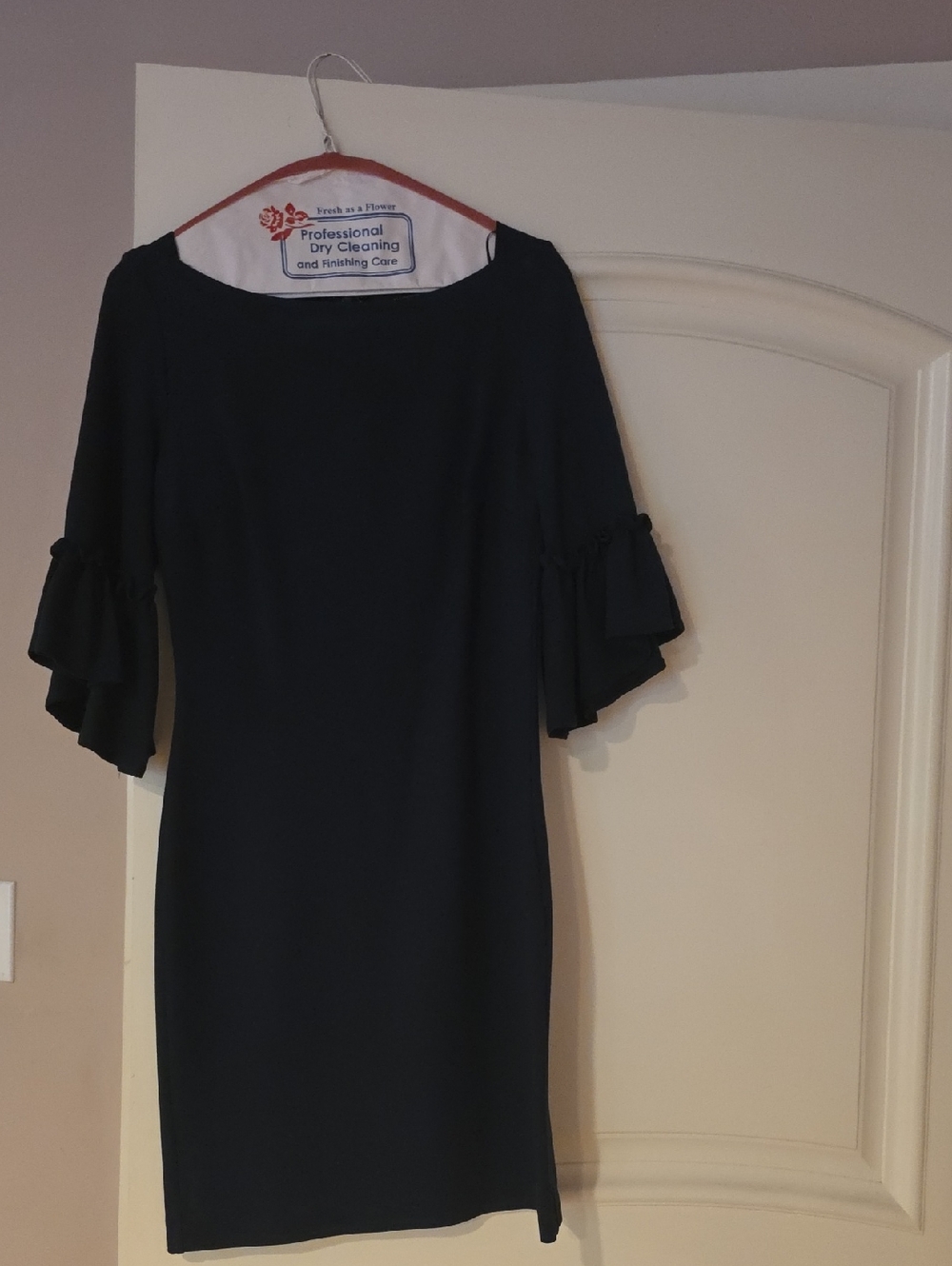 Banana Republic Navy Ruffle-Sleeve Mini Dress